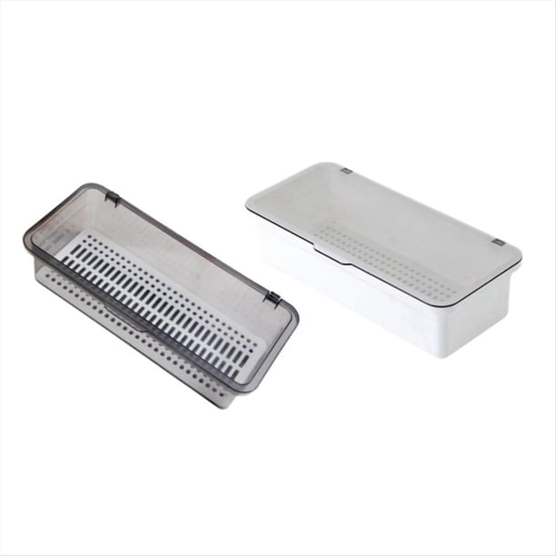 Organizador de Cajones, Organizador y Almacenamiento de Escritorio de Tocador Transparente, Soporte de Maquillaje con Tapa para Almacenamiento de Exhibición de Baño C