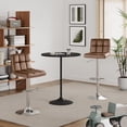 thumbnail image 2 of JJUN Bar Stools Modern Pu Leather Swivel Adjustable Hydraulic Bar Stool Square Counter Height Stool Set of 2 (Brown), 2 of 8