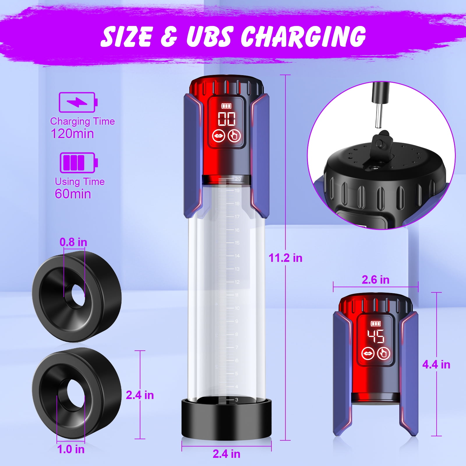 FIDECH Electric Penis Pump for Men, Electric Penis Vacuum Pump Penis Air  Pressure Device with 5 Suction,Rechargeable Automatic Sex Toys for Men -  Walmart.com