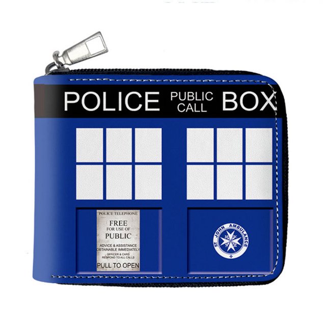 Pantalón corto de piel con monedero plegable para Doctor Who Anime