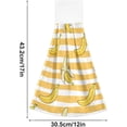 thumbnail image 3 of SKYSONIC Banana Yellow Striped Hanging Hand Towels with Hanging Loop, Hand Towels Soft Thick Dish Cloth Hand Towels for Kitchen Bathroom, with Hanging Loop, 12"x17", 3 of 6