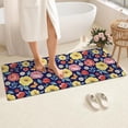 thumbnail image 4 of Pioneer Flower Floral Print Pattern Bathroom Rugs Mat, Non Slip Microfiber Bathroom Rug with Rubber Backing, Soft Mats for Bathroom Floor Tub Shower, 24"x60", 4 of 5