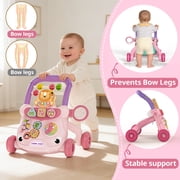 JoyStone Baby Walker with Music Piano and Activity Toys, Educational Push Walker for Infants 6-12 Months (Pink)
