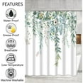 thumbnail image 4 of Green Shower Curtain Beautiful Sage Eucalyptus Leaves Floral Bathroom Shower Curtain Watercolor Natural Plants Bath Curtain, 4 of 5