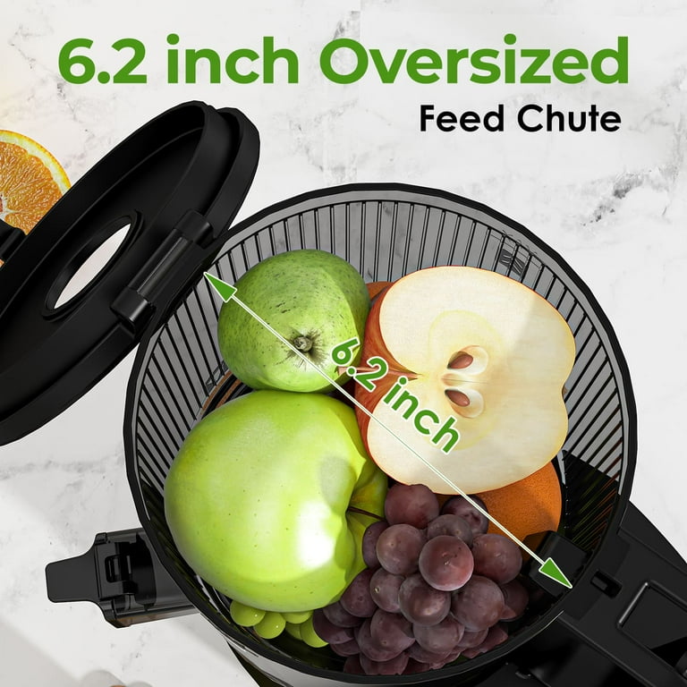 Canoly Hands-Free Slow Juicer – 6.2" XL Chute for Whole Fruits & Veggies – High-Yield Cold Press, Easy Clean, JE-24