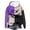 Purple, variant on Womens Halloween Hoodies Patchwork Pumpkin Graphic No Pocket Sweatshirt Long Sleeve Pullover Tops Fall Winter Warm Green L