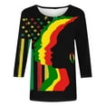 thumbnail image 3 of Plus Size Graphic Tees for Women Black History Month Short Sleeve African American T-Shirt Summer Casual Tops Multicolor, XL, 3 of 5
