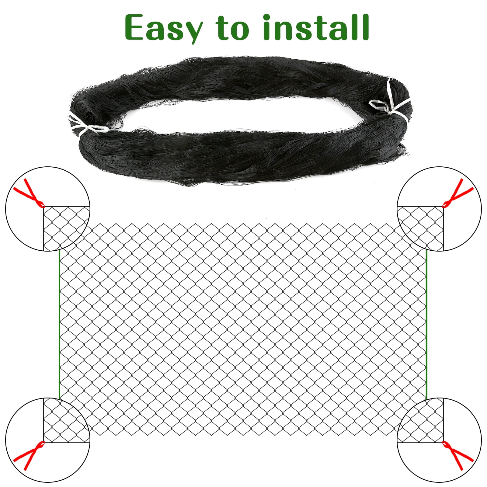 Cyrico Bird Netting 50 x 50 FT Deer Fences for Yard, Chicken Wire, Garden Netting Nylon for Aviary Chicken Coop