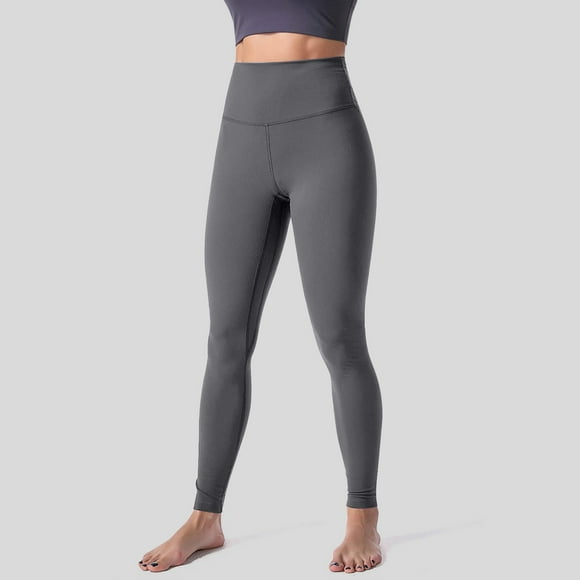Hamky Leggings for Women Yoga Pants Women's Solid Color Fashionable Casual Sports Hip Lifting High Elastic Yoga Pants Lounge Pants Women Yoga Pants Women Dark Gray M