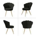thumbnail image 4 of Daluvenix Velvet Accent Chair with Gold Metal Legs, Shell Design Vanity Makeup Chair for Living room, Modern Upholstered Guest Chair, Black, 4 of 9