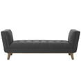 thumbnail image 4 of Haven Tufted Button Upholstered Fabric Accent Bench - Gray, 4 of 7