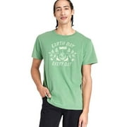 Adult Botanical Dyed Short Sleeve T-Shirt , Color Green, World Earth Day Printed, Unisex Eco Friendly, Size Small