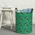 thumbnail image 6 of Gukieu Bass Fish Print Round Dirty Clothes Bag, Waterproof Standing Home Bathroom Storage Basket Car Trunk Storage Bag-, 6 of 6