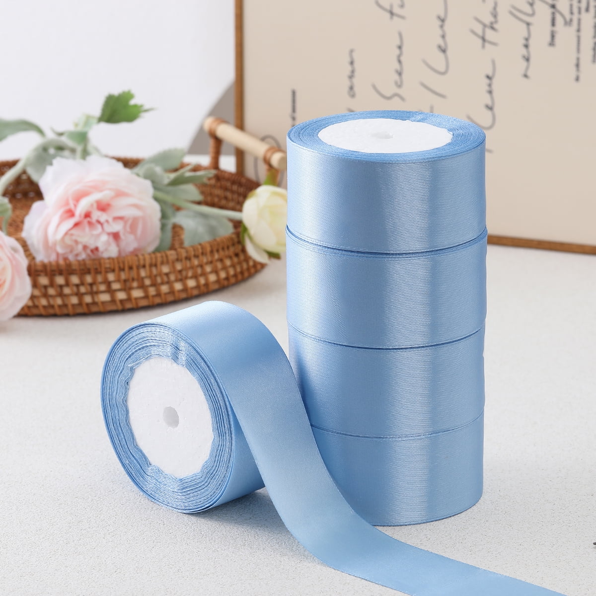 10 rolls of 4cm wide decorative ribbons for gift wrapping, parties, holiday, total 225m