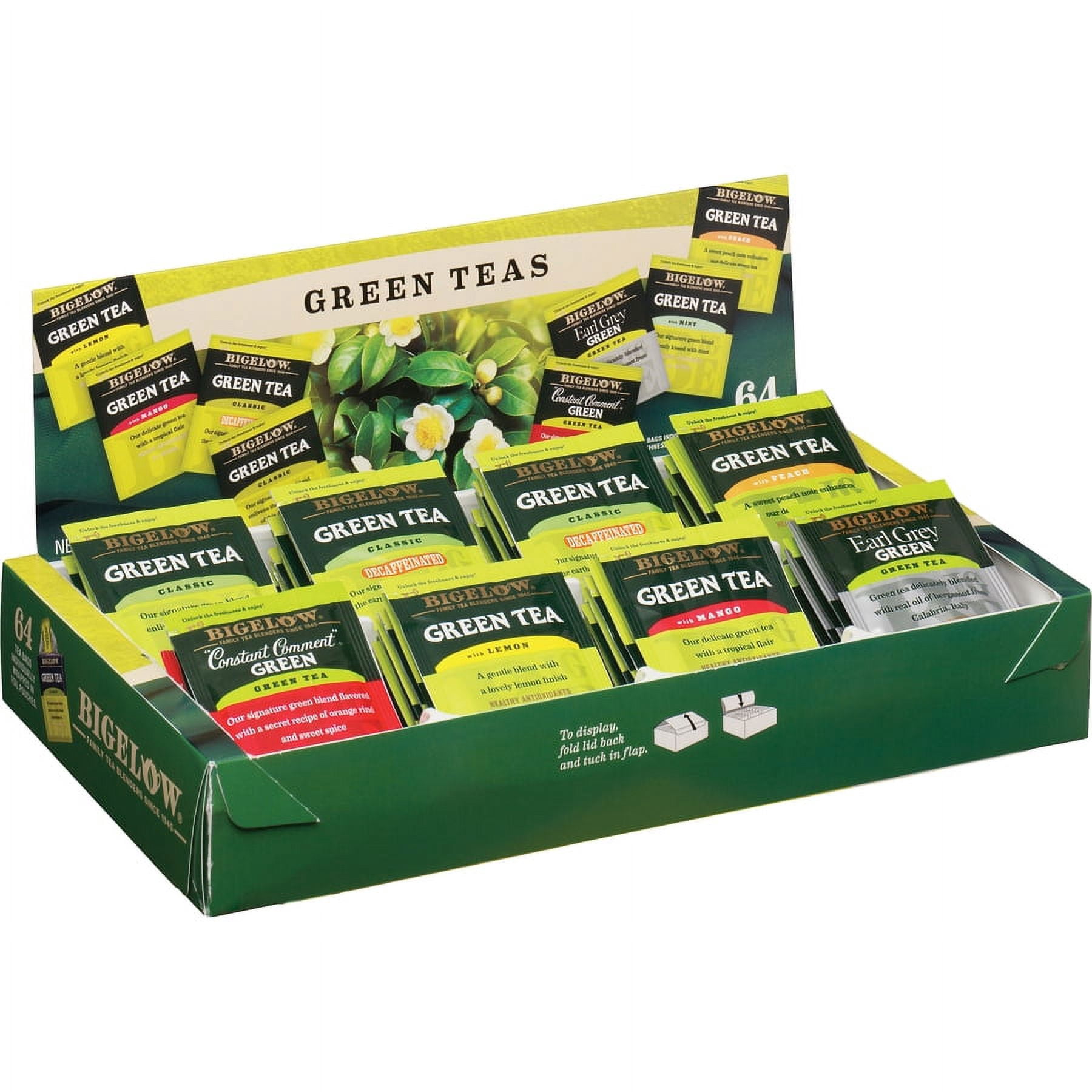 Bigelow 30568CT Green Tea Assortment Variety Gift Box: 64 / Box, 6 Boxes / Carton