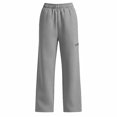 thumbnail image 4 of Fleece Wide Leg Sweatpants for Women Ghalytn Elastic Waist Pants - Loose Straight Trousers with Zipper Side Pocket, 4 of 6