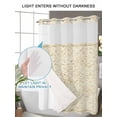 thumbnail image 6 of No Hook Shower Curtain with Snap-in Liner, Beige Flowers Waterproof Fabric Bathroom Curtains, Spring Floral Farmhouse Retro Art Bath Curtains & Mesh Top Window Narrow 36"x78", 6 of 9