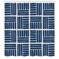 thumbnail image 3 of Ambesonne Navy Blue Shower Curtain, Stripes in Squares, 69"Wx70"L, Night Blue and White, 3 of 3
