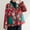 Red, variant on Up to 45% Off Women's Winter Fashion Ethnic Style Flower Printed Cotton-Padded Jacket Long-Sleeved Cotton Coat on Clearance