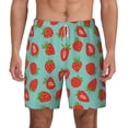 thumbnail image 2 of Picia Hand Drawn Strawberry pattern Mens Swim Trunks with Compression Liner Stretch Beach Shorts Quick Dry with Zipper Pockets No-Chafing Board Shorts-Large, 2 of 9