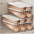 thumbnail image 3 of Auto Rolling Egg Holder, Dingrich 2 Tiers Egg Dispenser for Refrigerator Organizer with Lid, Holds 14 Large Eggs,Space-Saving Egg Dispenser Holder, 3 of 6