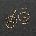 thumbnail image 3 of Women Double Hoop Earrings Creative Circle Dangle Earrings Vintage Drop Earrings, 3 of 10
