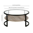 thumbnail image 3 of Evelyn&Zoe Winston 34.75" Wide Round Coffee Table, Blackened Bronze/Gray Oak, 3 of 7
