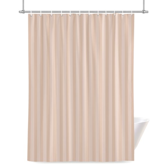 Orange Stripes Bathroom Shower Curtain, Modern Striped Minimalist Abstract Waterproof Washable Soft Bath Curtain for Bathtub Decor with 12 Hooks&Grommet, 48x72in