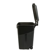 Hyper Tough 45 Gallon Wheeled Heavy Duty Plastic Garbage Can, Attached Lid, Black