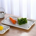 thumbnail image 3 of Durable Reusable Plastic Double-Layer Drain Tray with Hollow Upper Layer & Water Storage Lower Layer, 39x22.5x3cm, Rounded Corners, Raised Edges, Curved Handle, for Kitchen Glasses, Dishes, Fruits -, 3 of 6