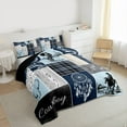 thumbnail image 3 of Homewish Rustic Horse Animal Bedding Comforter Set, Hippie Sheep Skeleton Twin Comforter Sets, Southwestern Reversible Bedding Set, Grey Blue Lightweight Room Decor, 2-Piece, 3 of 8