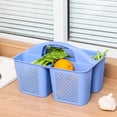 thumbnail image 3 of Plastic Portable Shower Caddy Basket Bucket, Cleaning Shower Basket with Handle Compartments Storage Basket Organizer for Bathroom Kitchen College Dorm Sink, Dark Blue, 3 of 6