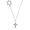 Clear, variant on Scroll Cross with Pink Crystal Delicate Star of David Necklace