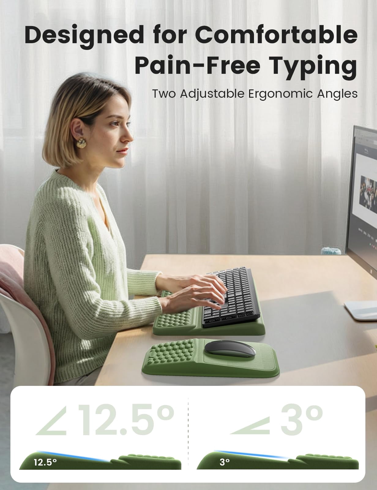 Stand And Mouse Pad Set With Wrist Rest  Soft Memory Foam Support Cushion For Desk Carpal Tunnel Palm Hand Typing Office Gaming Grey