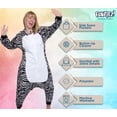 thumbnail image 4 of Zebra One Piece - Plush Adult Animal Costume Jumpsuit by FUNZIEZ! (Black/White, Medium), 4 of 7