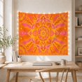 thumbnail image 5 of Orange Sunburst Mandala on Pink Wavy Background, Joyful Boho for Meditation Enthusiasts, Mandala Wall Art, Housewarming Gift, Tapestry Wall Hanging for Bedroom and Dorm, 5 of 7
