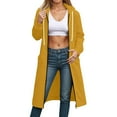 thumbnail image 6 of Lumtrix Long Hoodies for Women Zip Up Fleece Oversized Long Sleeve Sweatshirts Fall Winter Warm Hoodie Dress with Pockets Yellow S, 6 of 6