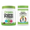 Orgain - Organic Vegan, Non-GMO Plant Based Protein Powder - Creamy Chocolate Fudge (1.02 LB) + Superfoods Powder - Original (0.62 LB)