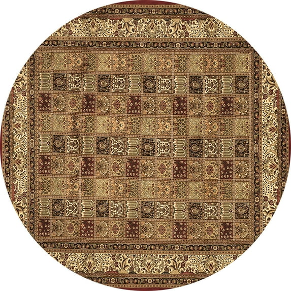 Ahgly Company Indoor Round Persian Brown Traditional Area Rugs, 5' Round