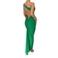 thumbnail image 4 of Coduop Women's One Shoulder Bodycon Long Dress Elegant Sleeveless Backless Ruched Wrapped Dress, 4 of 5