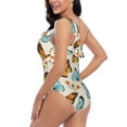 thumbnail image 4 of Pofeuu Butterflies Print Women's One Piece Swimsuits One Shoulder Swimwear Asymmetric Ruffle Monokinis Bathing Suits-Medium, 4 of 6