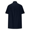thumbnail image 3 of MIUOWANP Men's Short Sleeve Shirts Color Blocking Business Casual Lapel Button up T-shirt Size L(8)Navy, 3 of 4