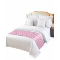 thumbnail image 6 of Bed Runner Scarf Twin Size, Pink Snowflakes Stain Bed Runners & Scarves for Foot of Beds, Merry Christmas Checkered Winter Holiday Decorative Bedding Runner Scarf for Hotel Home Bedroom, 6 of 6