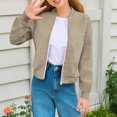 thumbnail image 1 of Cowsor Girls Bomber Jacket Coat Casual Stand Collar Zip Up Lightweight Fall Fashion Jackets Outfits with Pockets, 1 of 7