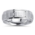 thumbnail image 1 of Mens 7mm 14K White Gold Hand Made Comfort Fit Wedding Band Ring, 1 of 2