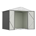 thumbnail image 6 of Homall 6 x 4 ft Outdoor Metal Storage Shed, Garden Tool Shed with Floor Frame & Lockable Double Doors for Backyard, Patio, Lawn, Gray, 6 of 6