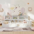 thumbnail image 4 of Costway Full Size Montessori Floor Bed with Bookcase Storage Shelves & Safety Fence Rails White, 4 of 10