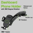 thumbnail image 2 of Car Mount for Samsung Galaxy Z Flip7/Z Flip7 FE - Dash Holder Cradle Rotating Dock Strong Grip, 2 of 7