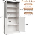 thumbnail image 5 of VEANERWOOD 71" Tall Bookcases with 2 Doors, 5 Tier Wooden Storage Bookshelf for Living Room Home Office, White, 5 of 9
