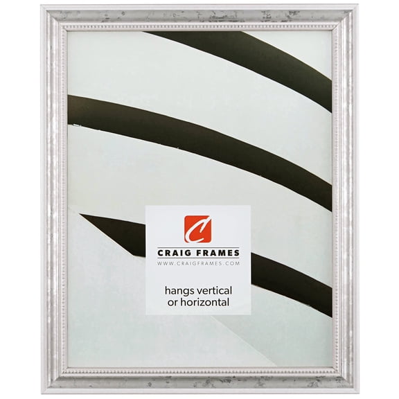 Craig Frames 314WH, 20x30 inch Ornate Picture Frame, White and Silver